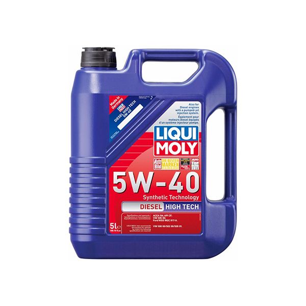 Liqui moly diesel high tech 5w40 motor oil - 5 l / aceite para motor liqui moly sae 5w40 diésel alta tecnología 5 litros