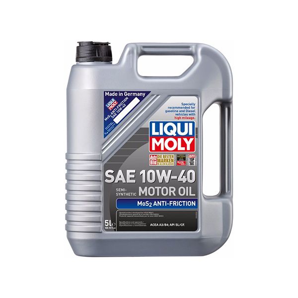 Liqui moly mos2 leightlauf 10w40 motor oil - 5 l / aceite para motor liqui moly sae 10w40 mos2 antifricción 5 litros