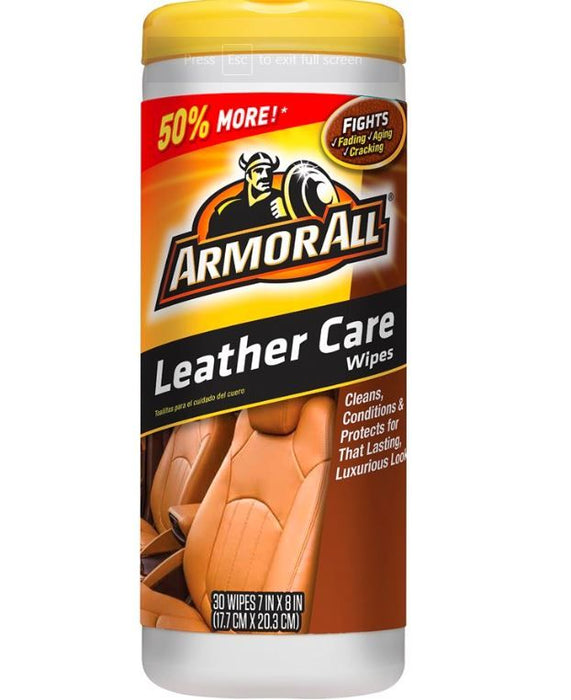 Toalitas humedas limpiadoras / leather wipes, armor all®, 30 count